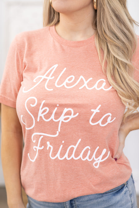 Salmon Alexa Skip To Friday Graphic Tee