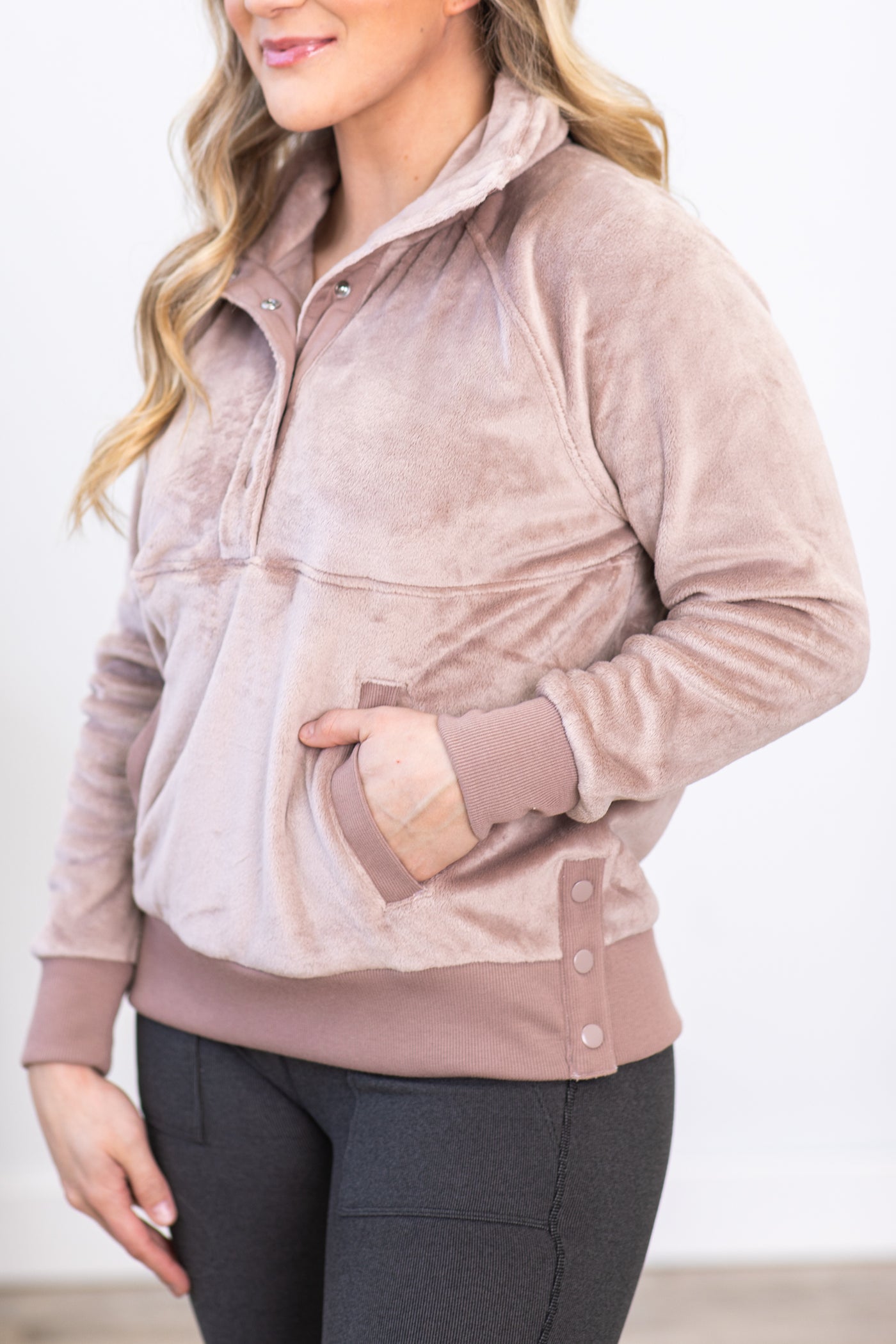 Light Mocha Butter Soft Snap Pullover