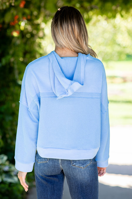 Cornflower Hooded Pullover