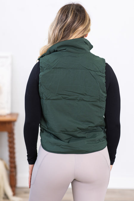 Hunter Green Vest With Zipper Pockets