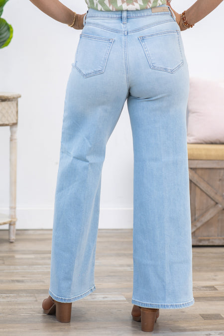 Cello High Light Wash Rise Wide Leg Jean