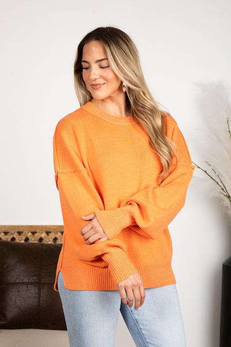 Oversized Basic Solid Ribbed Sweater Knit Top