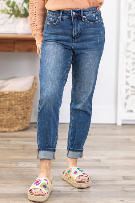 Judy Blue Tummy Control Dark Wash Slim Jeans