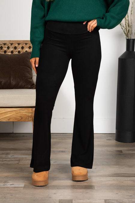 Black Soft Knit Velvet Pants