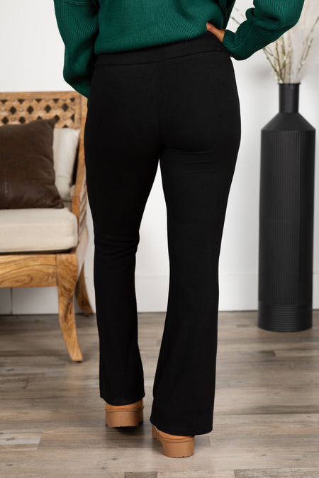 Black Soft Knit Velvet Pants