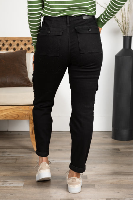 Judy Blue Black Cuffed Cargo Joggers