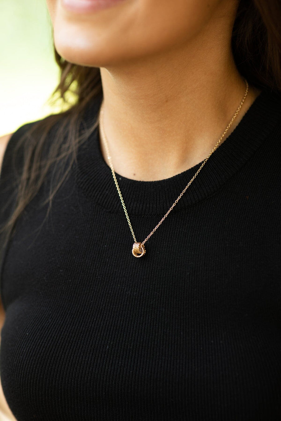 Gold Double Circle Pendant Necklace - Filly Flair