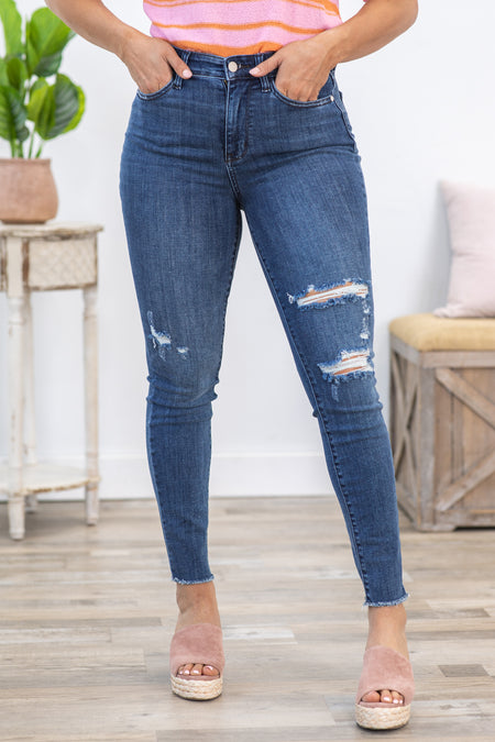 Judy Blue High Waist Skinny With Distress Jean