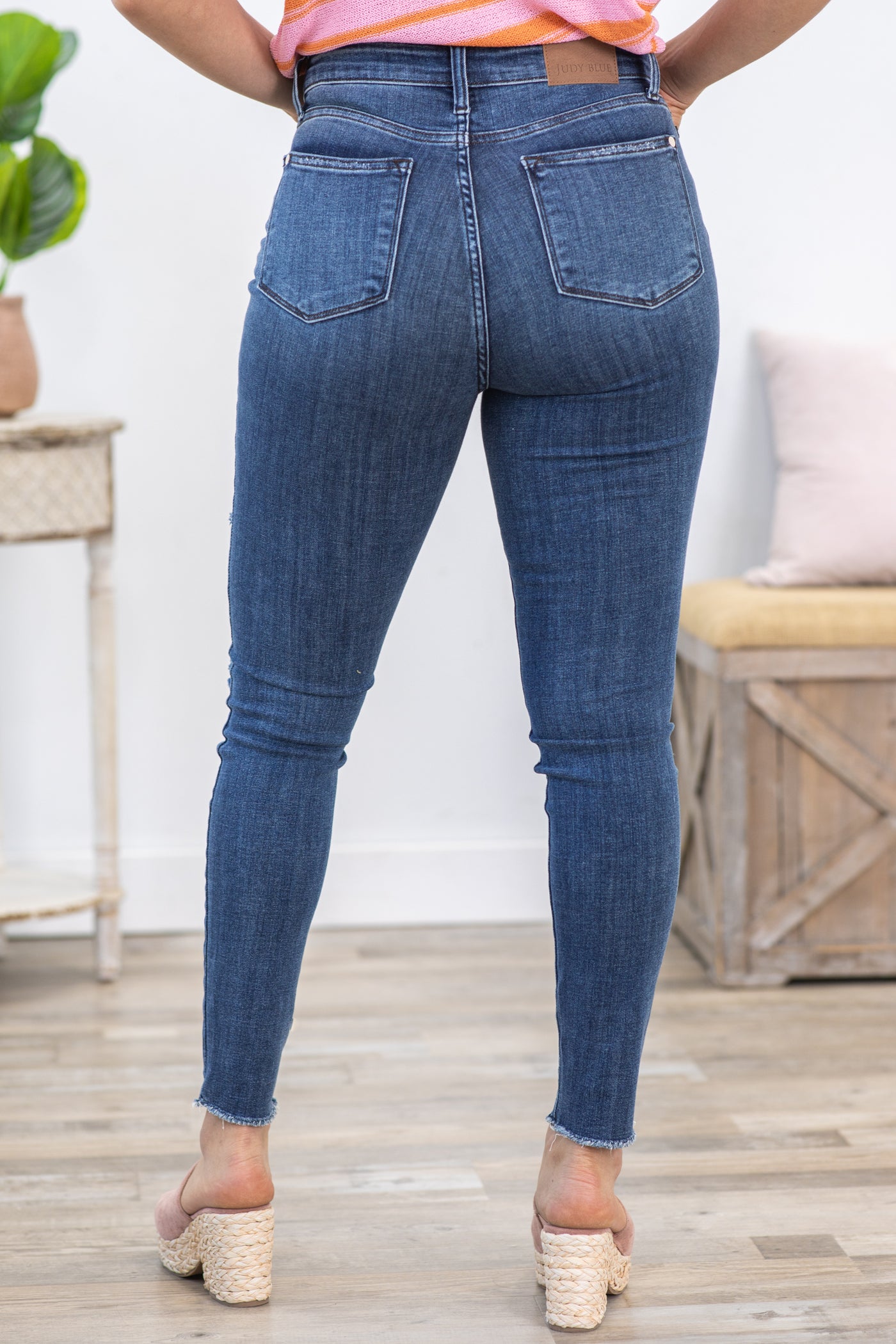 Judy Blue High Waist Skinny With Distress Jean