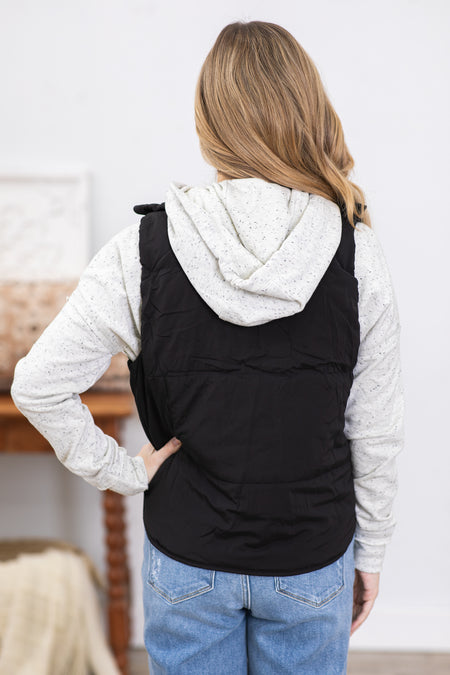 Black Vest With Zipper Pockets