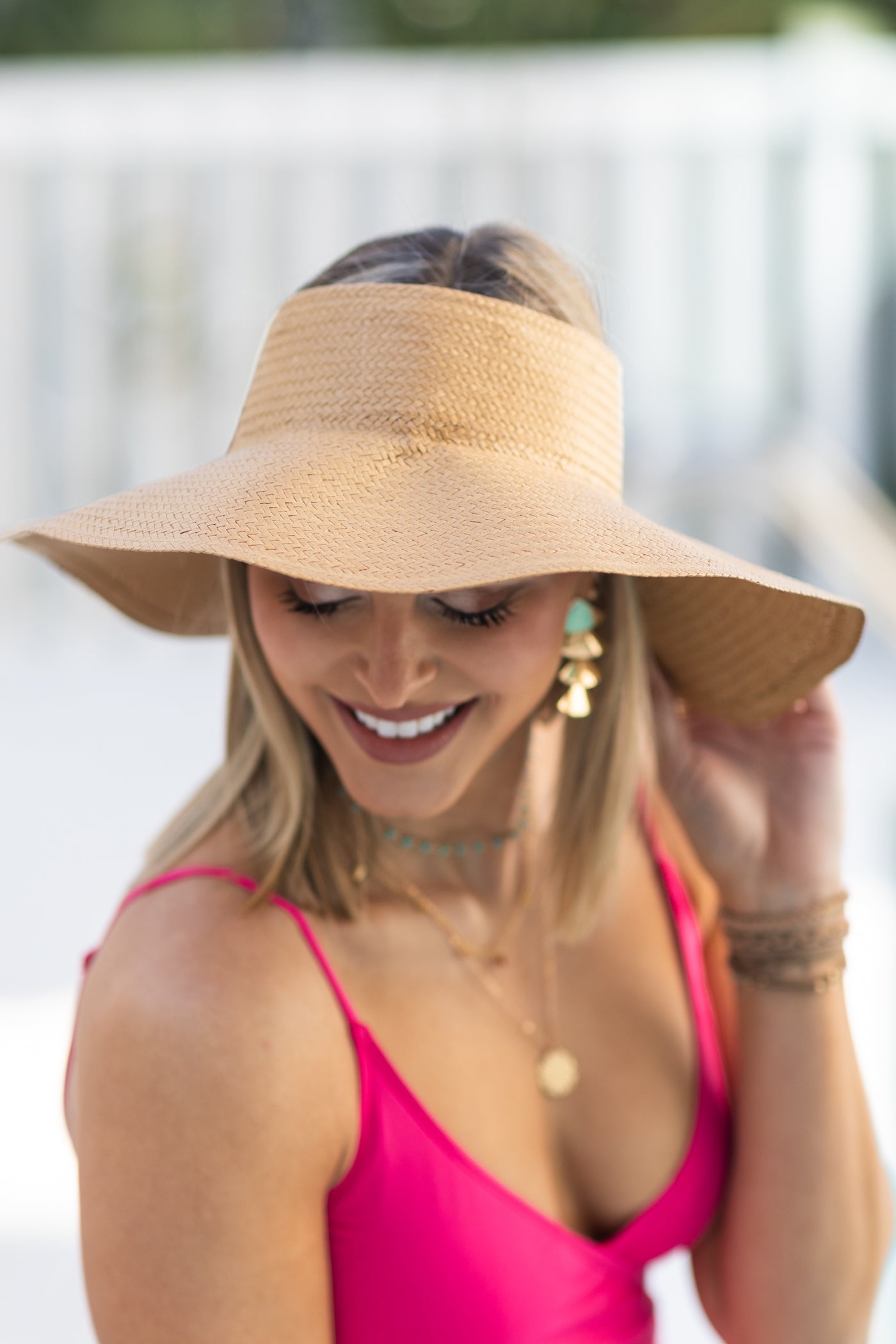 Tight Woven Straw Visor Hat