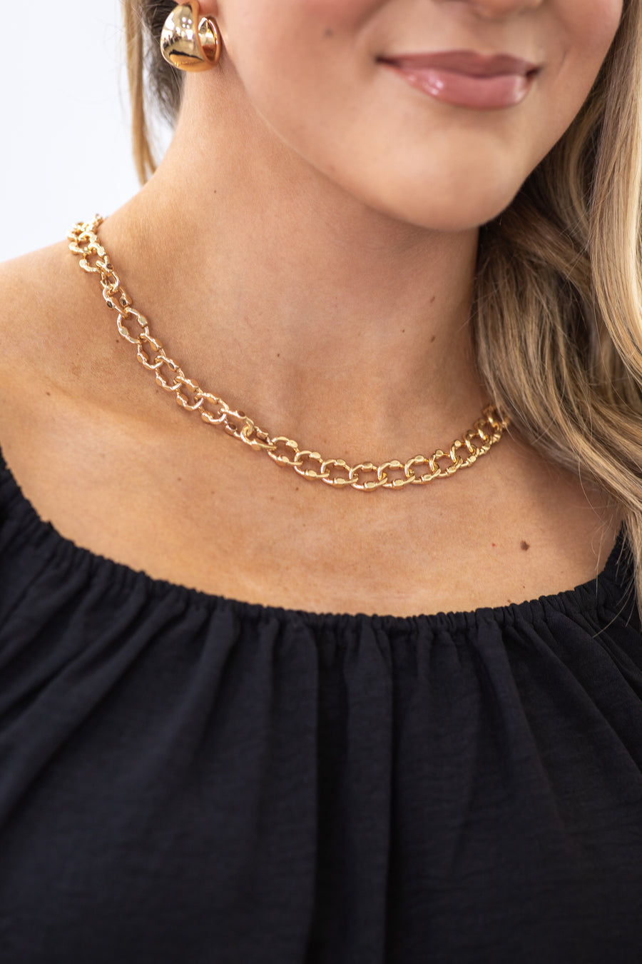 Gold Chain Link Necklace