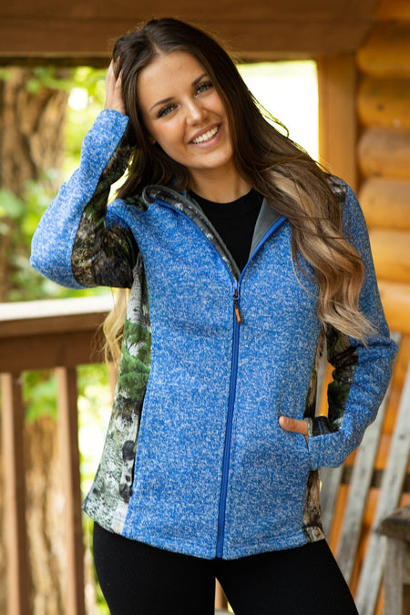 Royal Full Zip Sweatshirt With Camo - Filly Flair