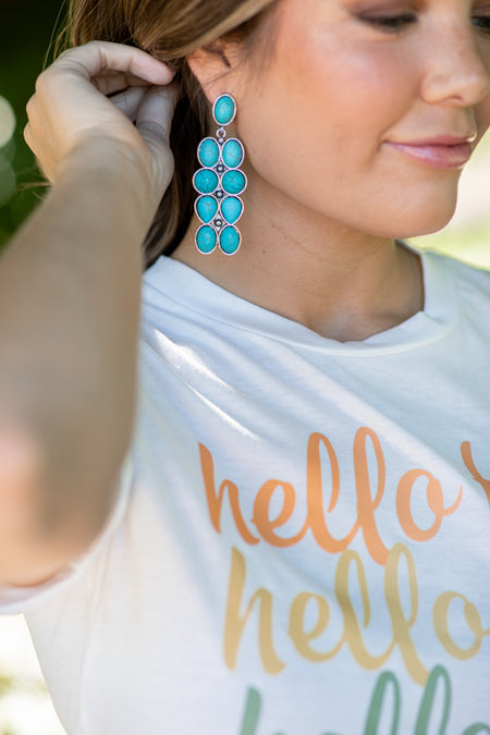 Silver and Turquoise Dangle Earrings