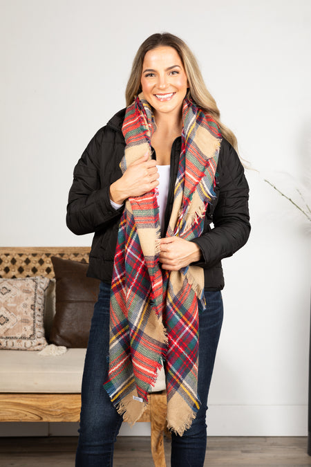 Classic Plaid Blanket Scarf