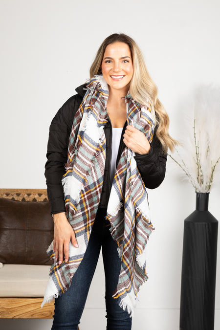 Classic Plaid Blanket Scarf