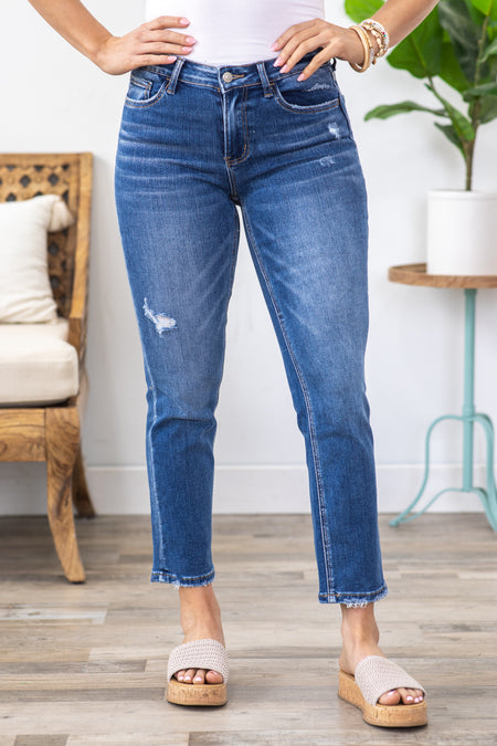 Lovervet Starry Sky Cropped Straight Leg Jeans