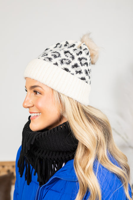 Leopard Knit Beanies