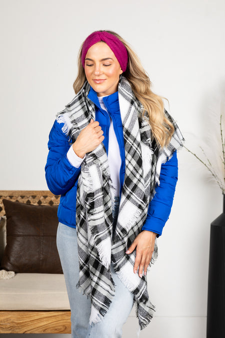 Classic Plaid Blanket Scarf