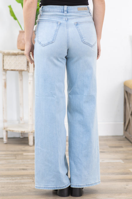 Cello High Light Wash Rise Wide Leg Jean