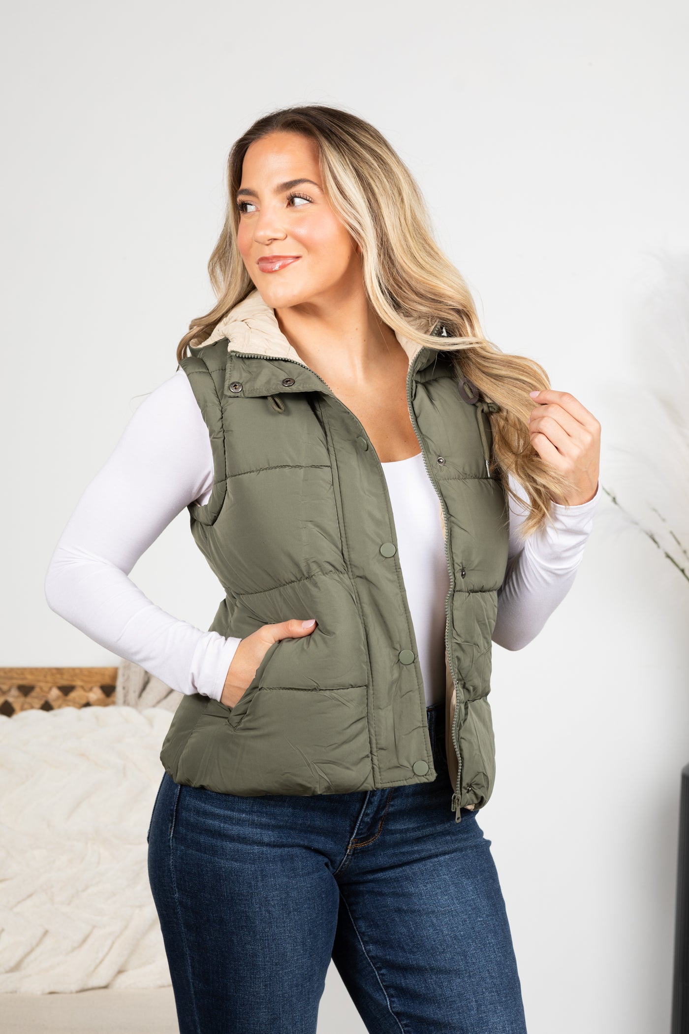 Puffer Vest With Hood