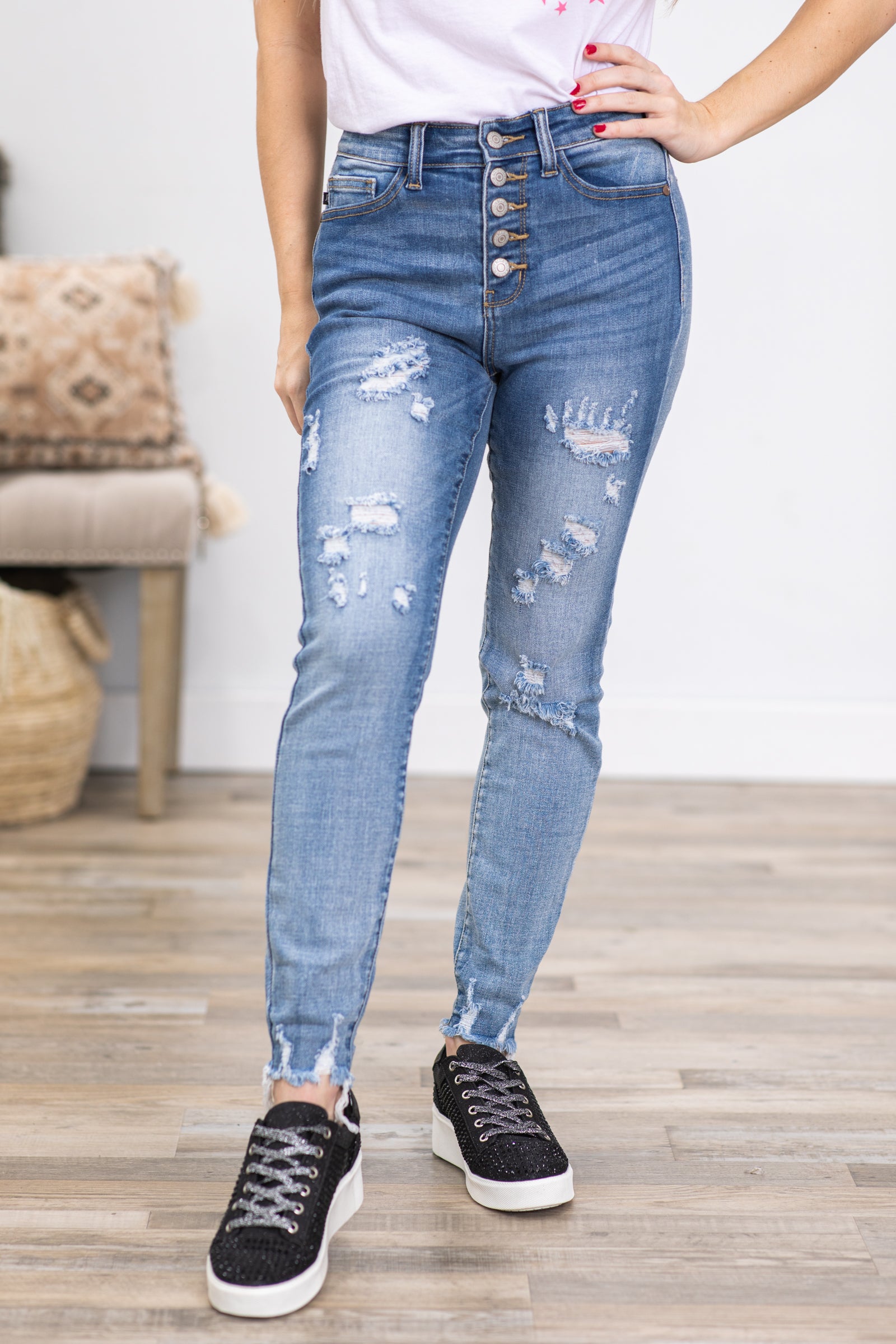 Cheap distressed skinny store jeans