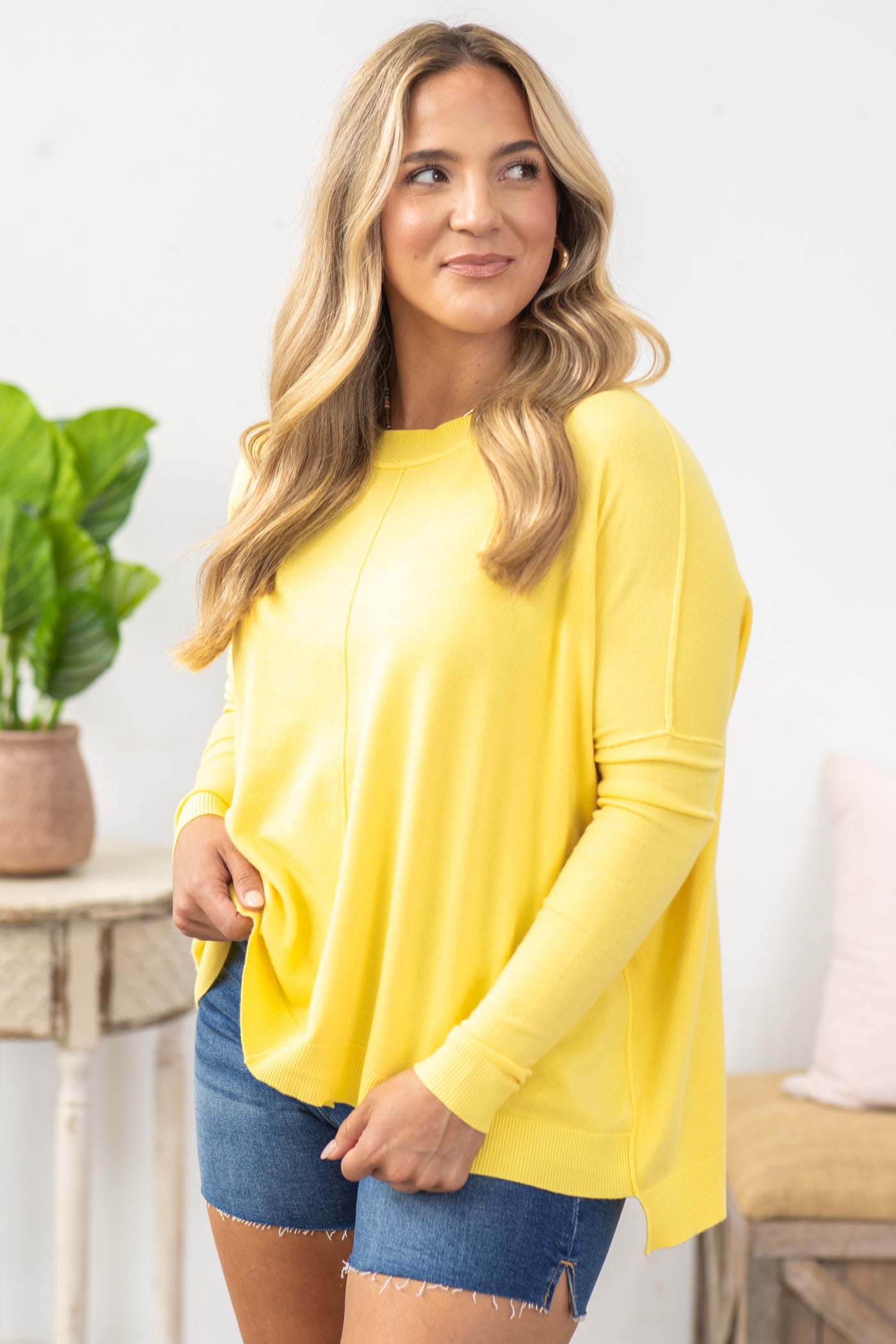 Pastel Yellow Cashmere Blend Sweater