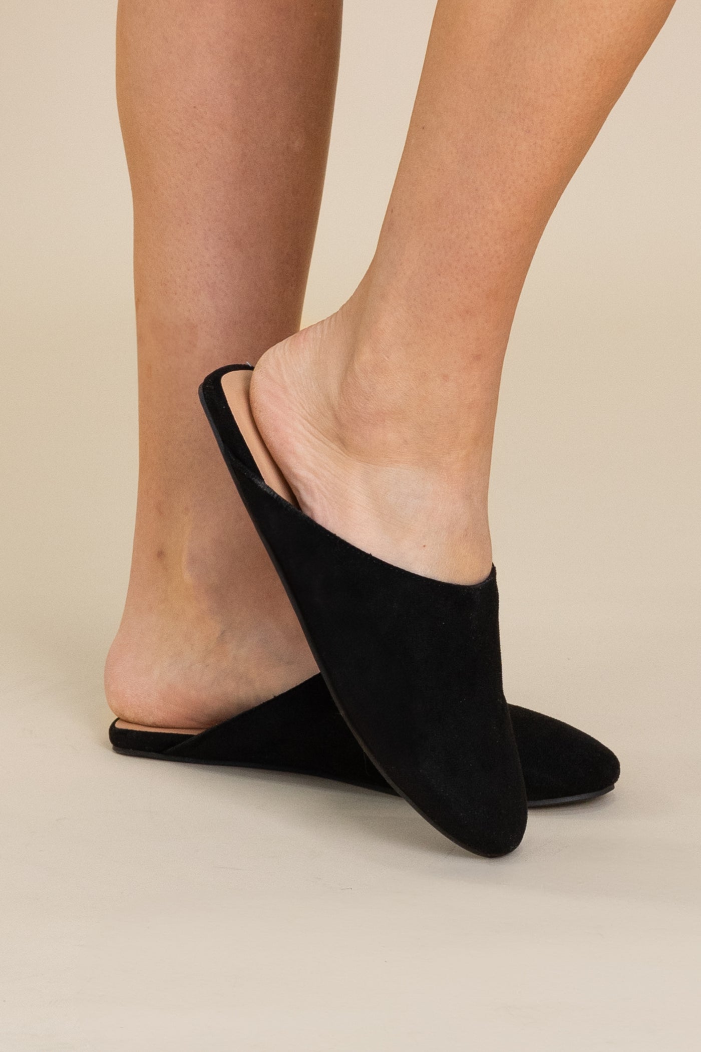 Flat Suede Mules