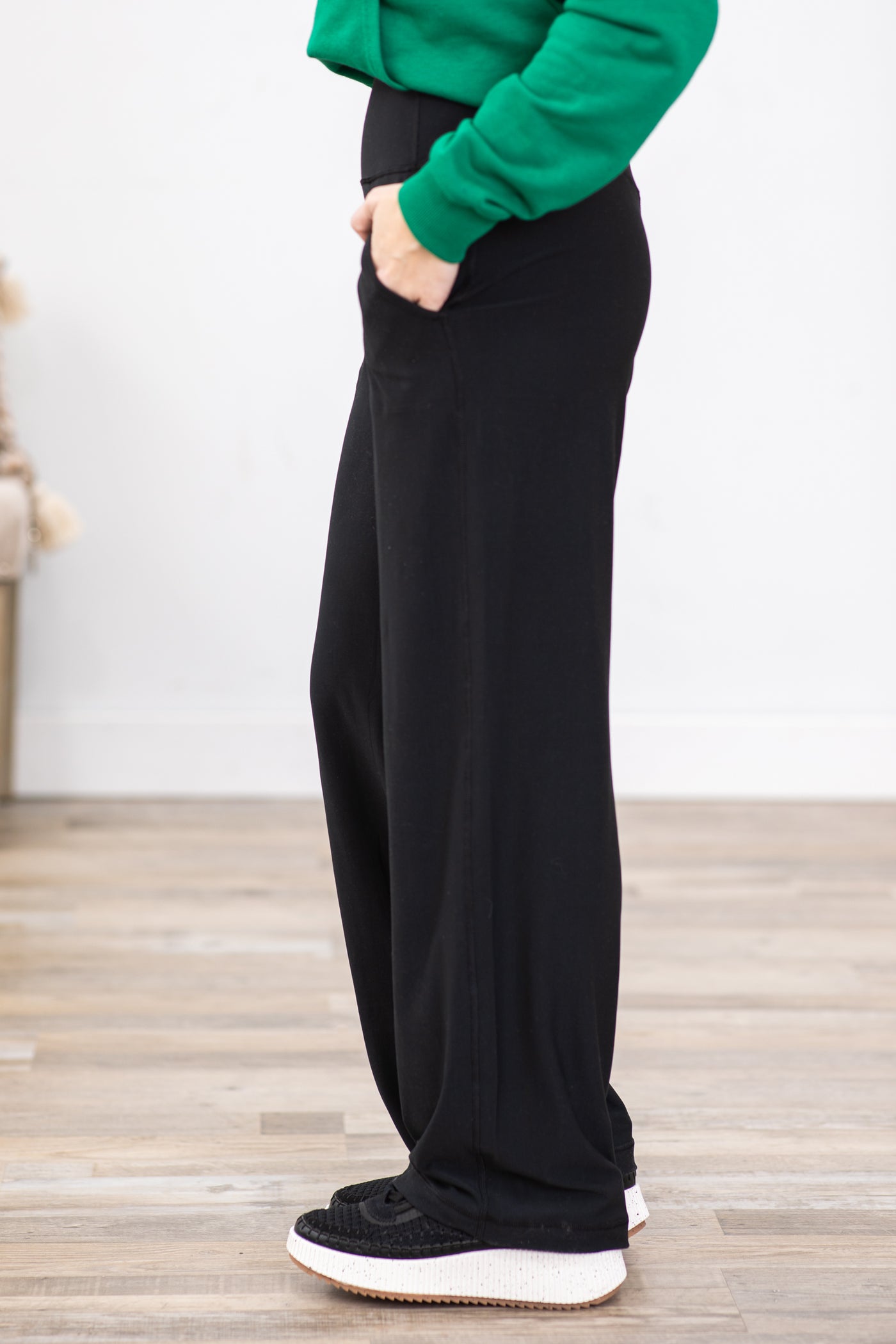 Black Wide Leg Activewear Pants · Filly Flair