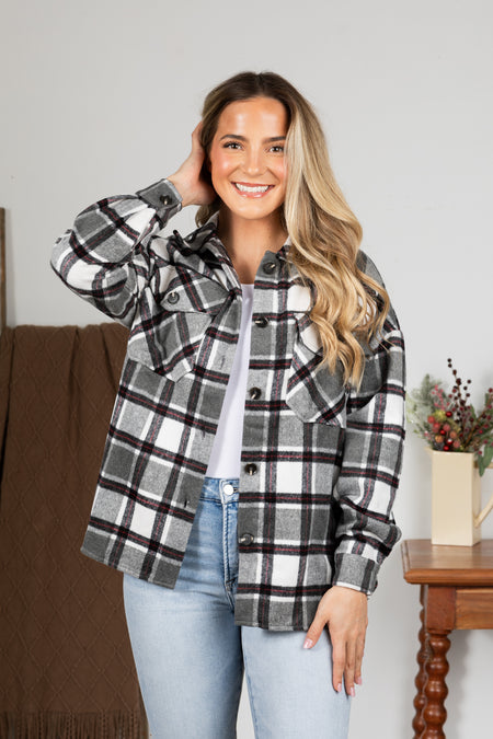 Black And White Plaid Shacket