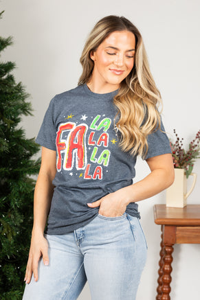 Charcoal Fa La La Graphic Tee