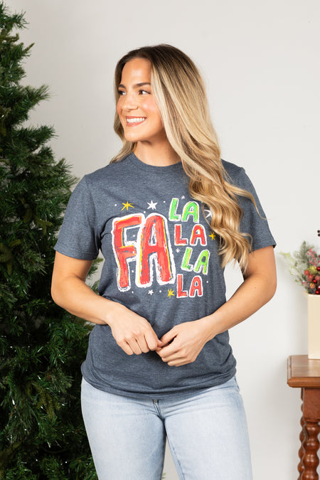 Charcoal Fa La La Graphic Tee