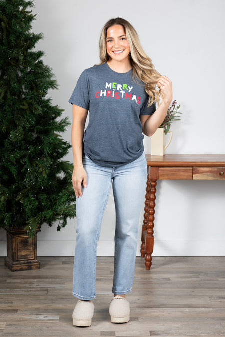 Charcoal Merry Christmas Graphic Tee