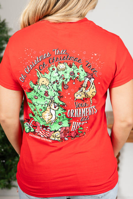 Red Oh Christmas Tree Graphic Tee