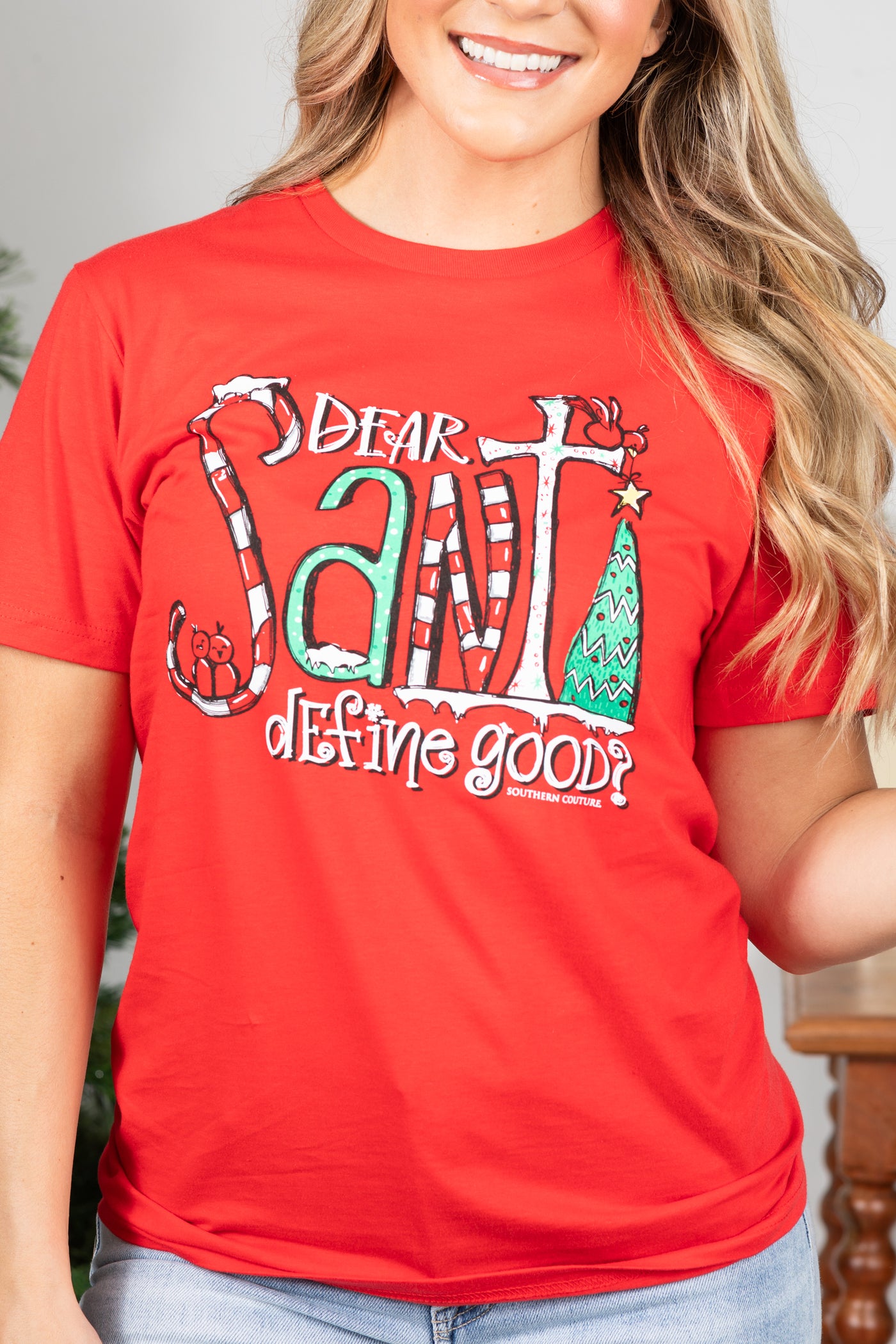 Red Dear Santa Graphic Tee