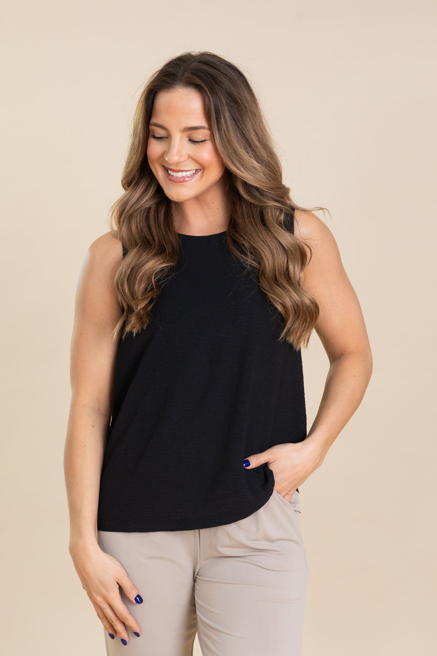 Sleeveless Woven Top