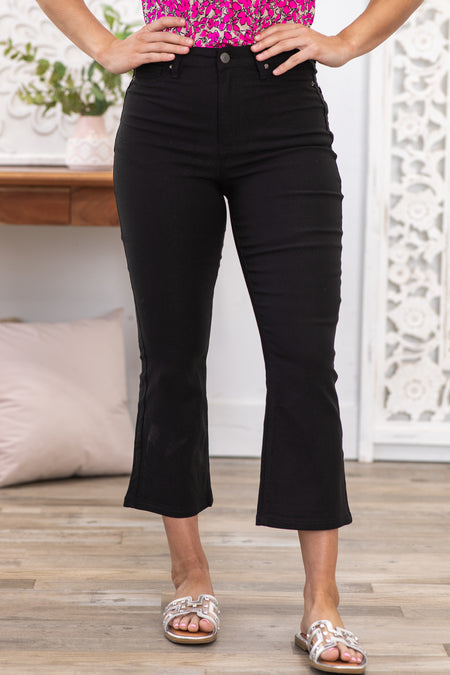 YMI Black Hyperstretch Cropped Flare Pants