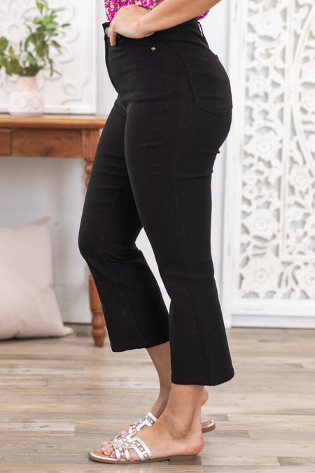 YMI Black Hyperstretch Cropped Flare Pants