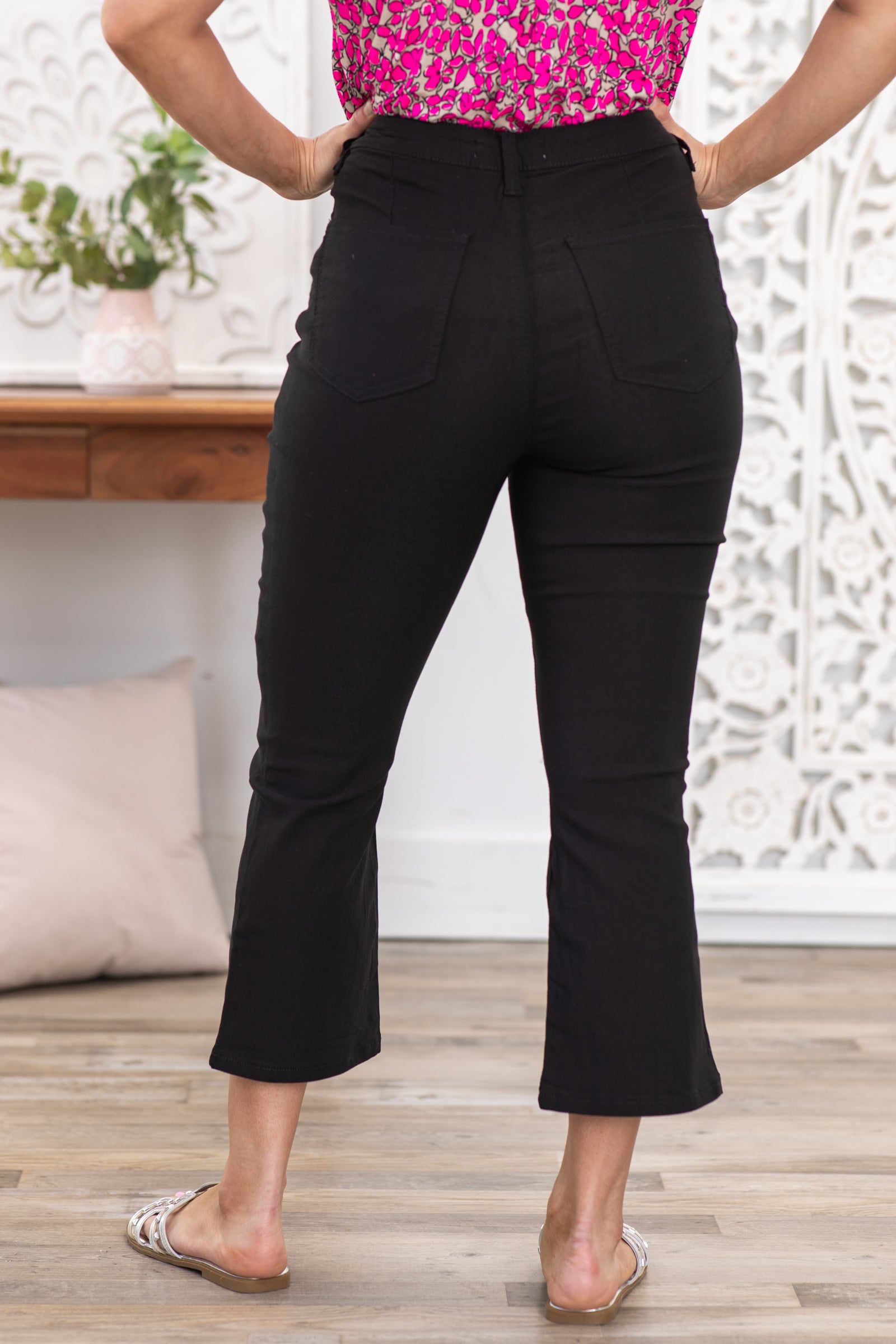 Black Flare Pants - Vegan Leather Pants - Flared Cropped Pants - Lulus