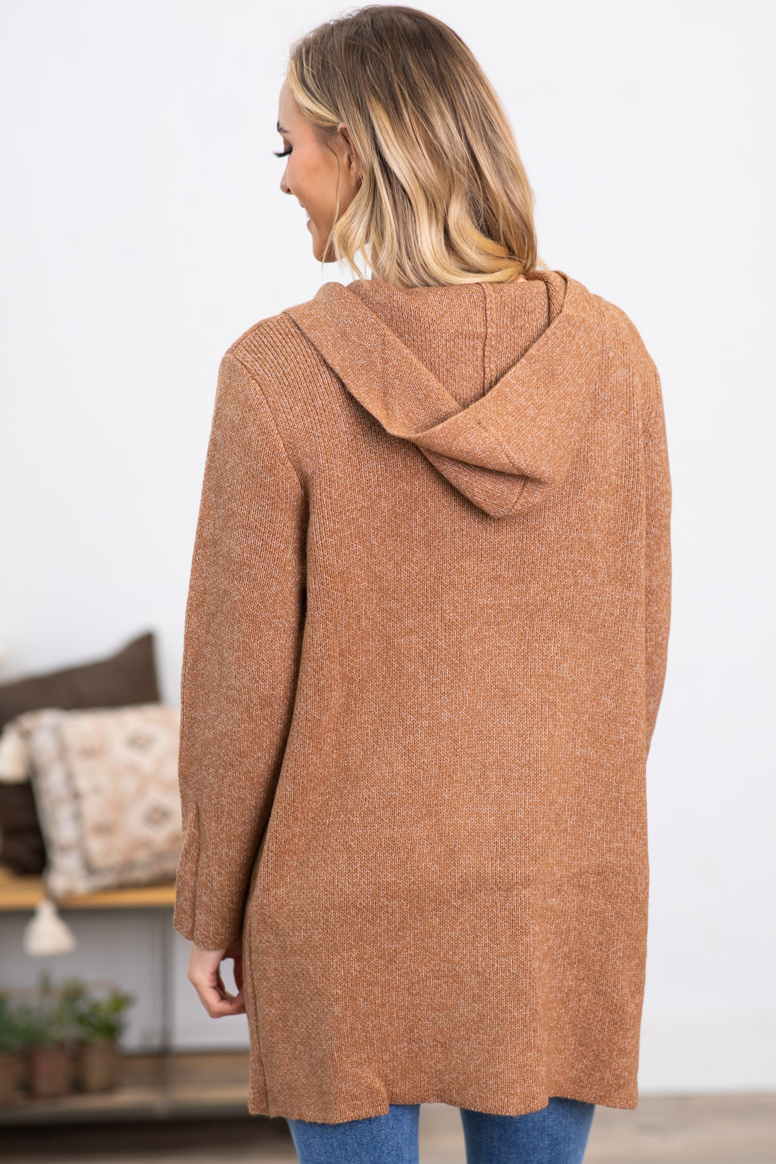 Hooded cardigan discount sweater with pockets