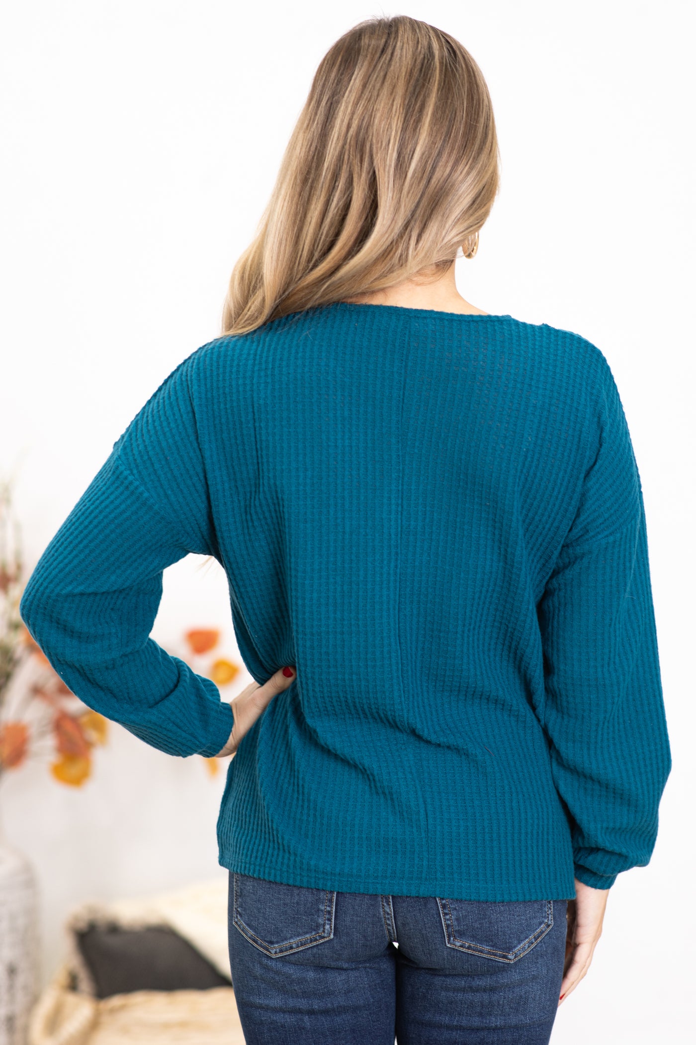 Teal Raglan Sleeve Chenille Sweater · Filly Flair
