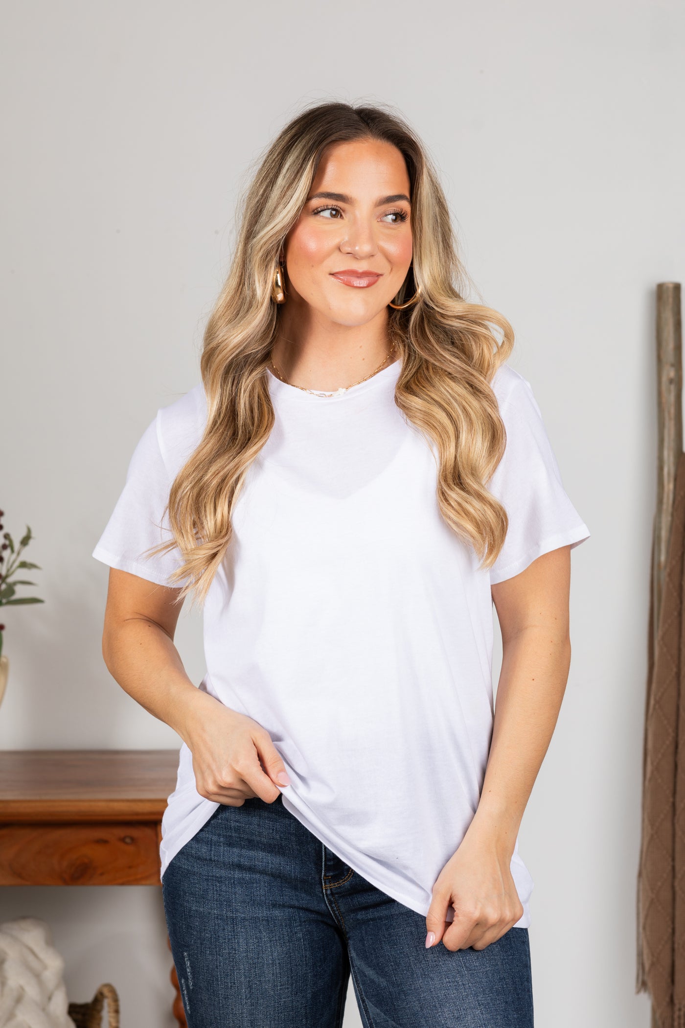 Cotton Boyfriend Round Neck Tee