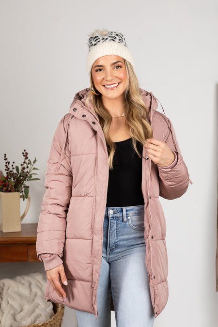 Puffer Jacket With Drawstring Hoodie