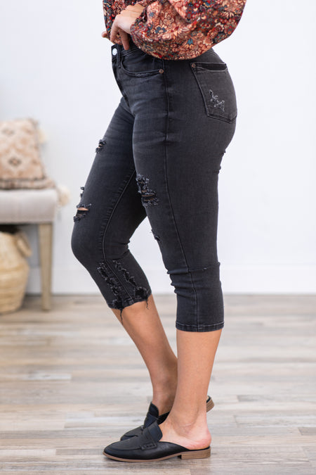 Judy Blue High Waist Black Capris