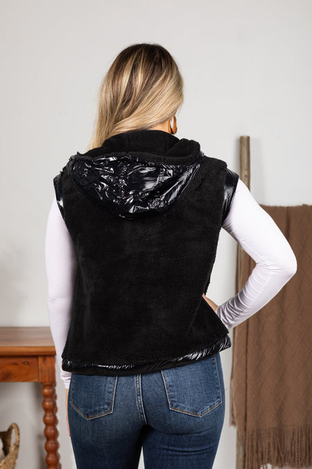 Plush Faux Fur Zip Up Vest