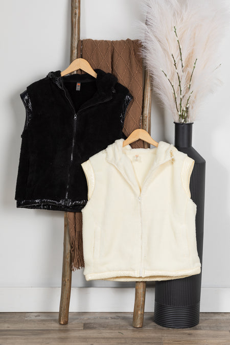 Plush Faux Fur Zip Up Vest