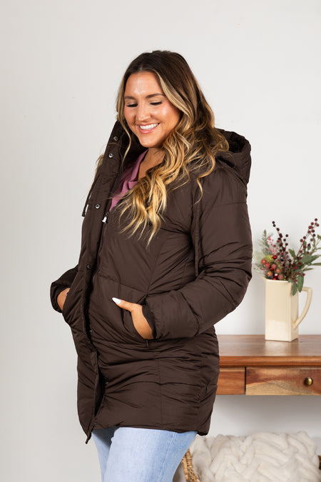 Puffer Jacket With Drawstring Hoodie