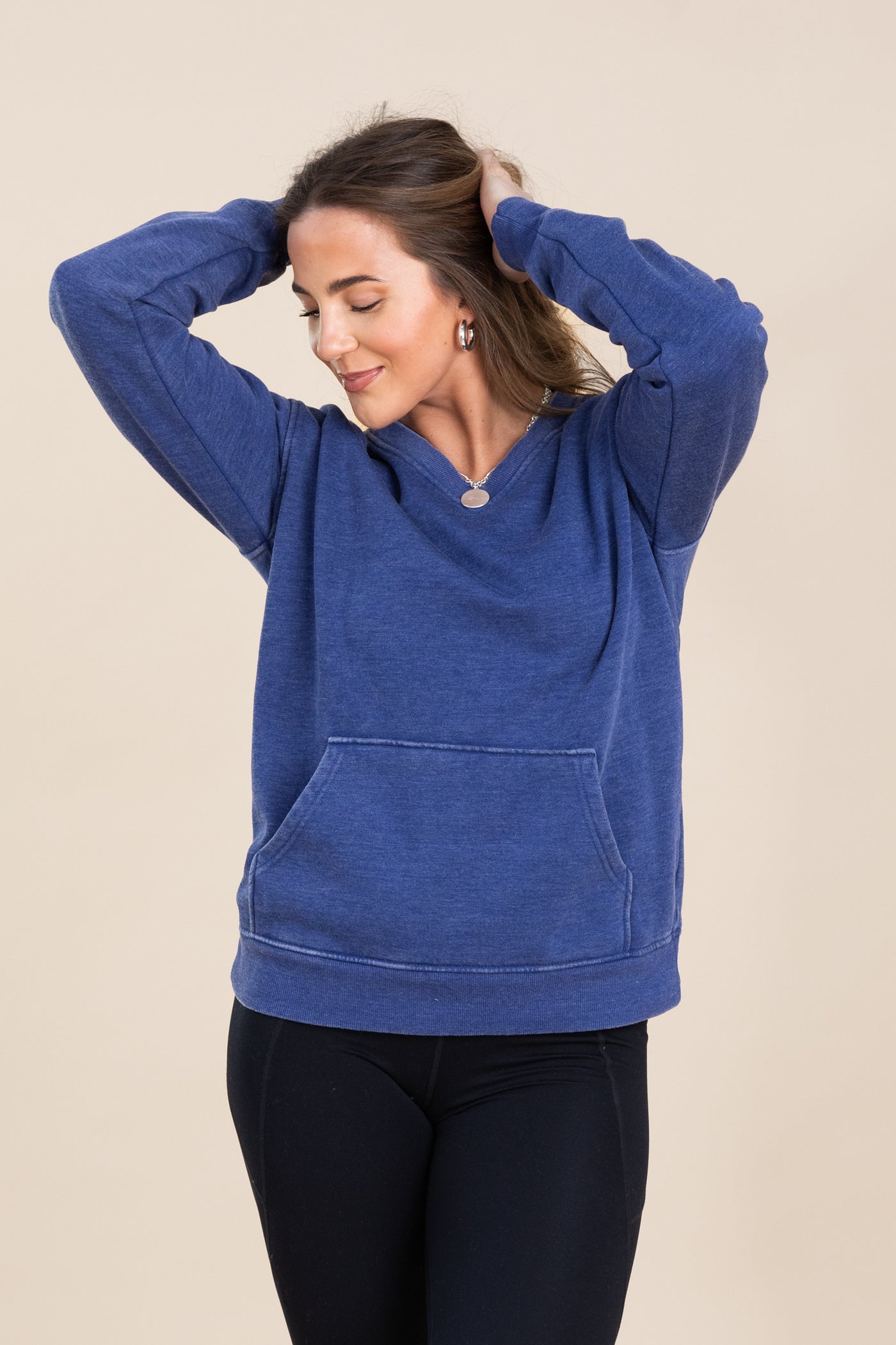 Pigment Dyed Cozy Campfire V-Neck Sweatshirt