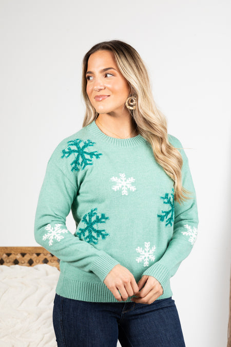 Snowflakes Crewneck Sweater