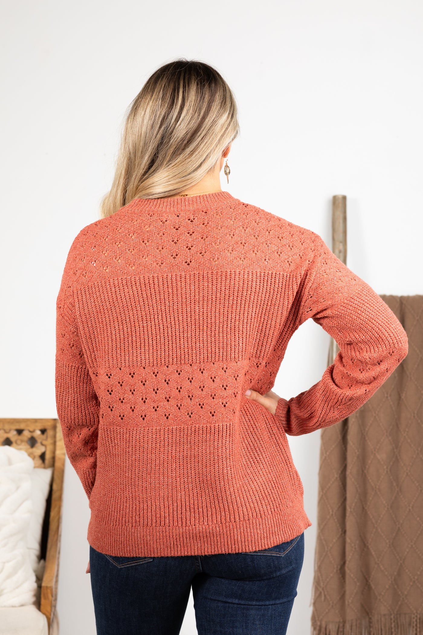 Sweater With Pointelle Detail